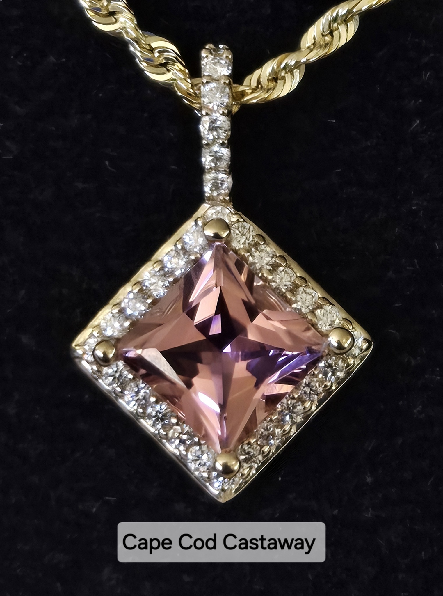 pink tourmaline necklace