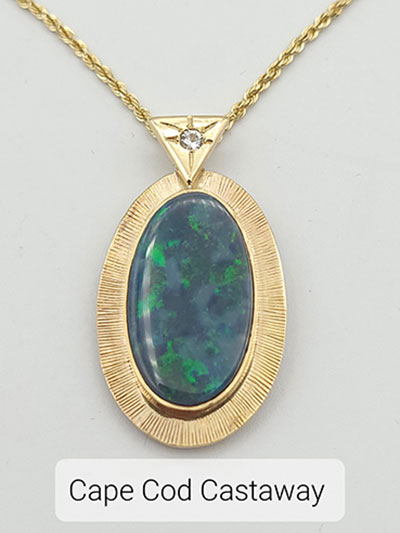 Cape Cod Castaway Black Opal and Gold Necklace