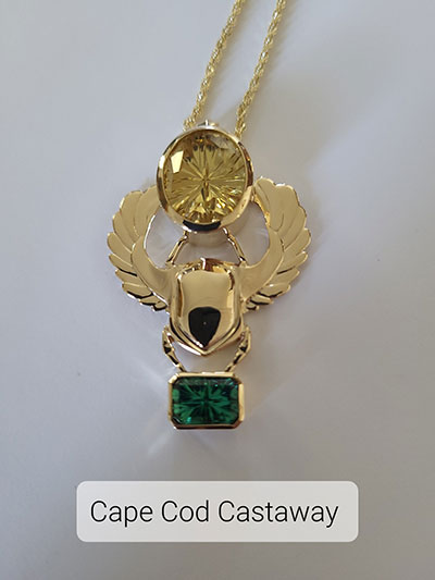 Cape Cod Castaway Kingtut Scarab Gold Necklace